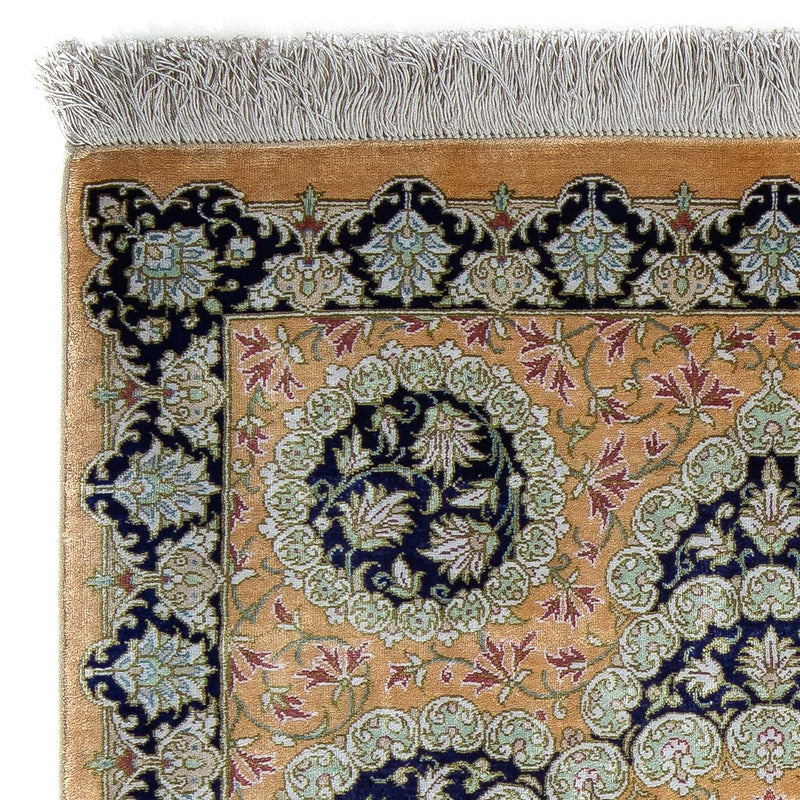 Persisk tæppe - Ghom - 93 x 59 cm - sennepsgul