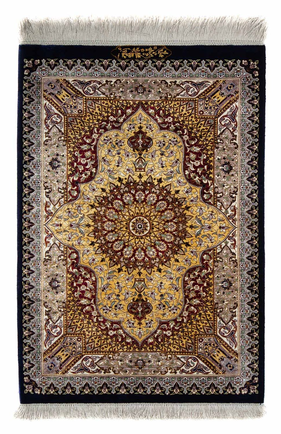 Persisk tæppe - Ghom - 87 x 59 cm - mørkeblå