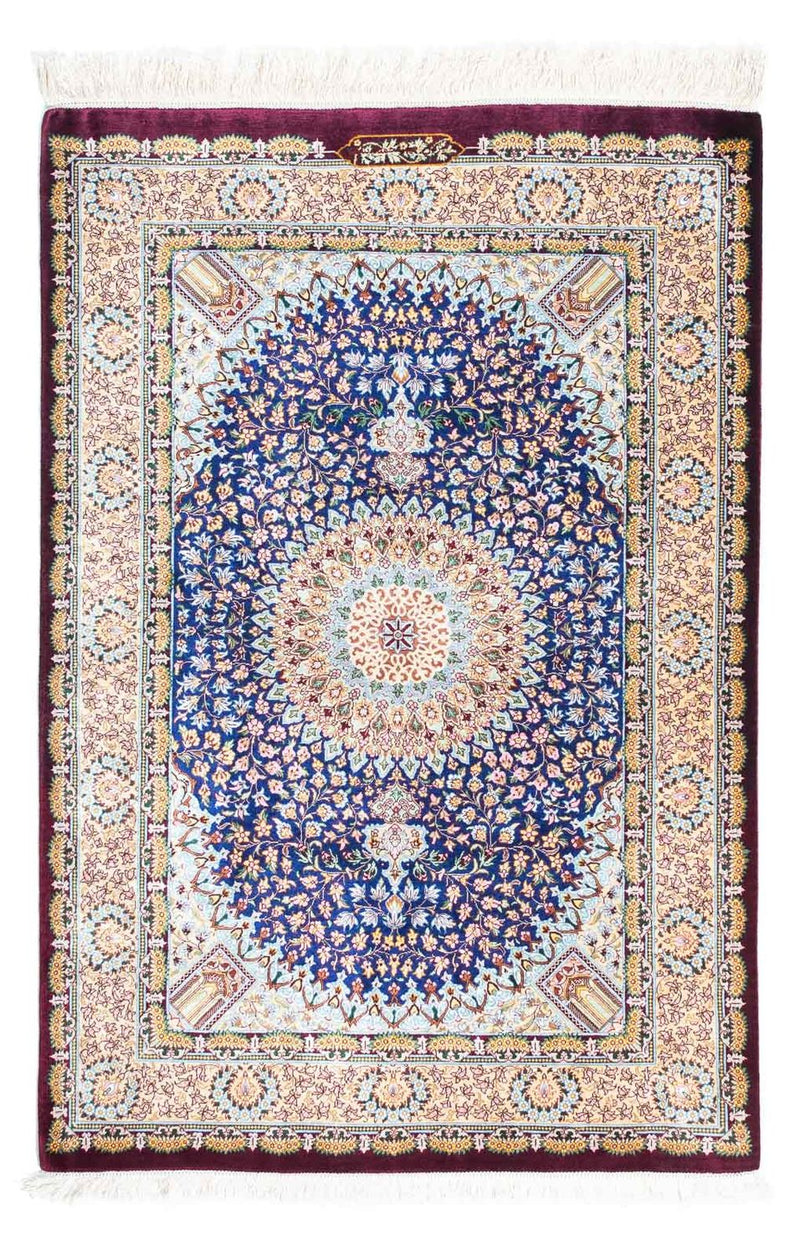 Persisk tæppe - Ghom - 117 x 79 cm - mørkerød