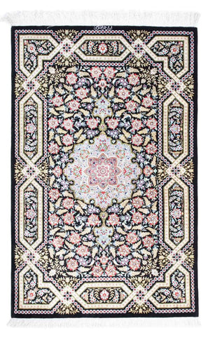 Persisk tæppe - Ghom - 124 x 79 cm - mørkeblå