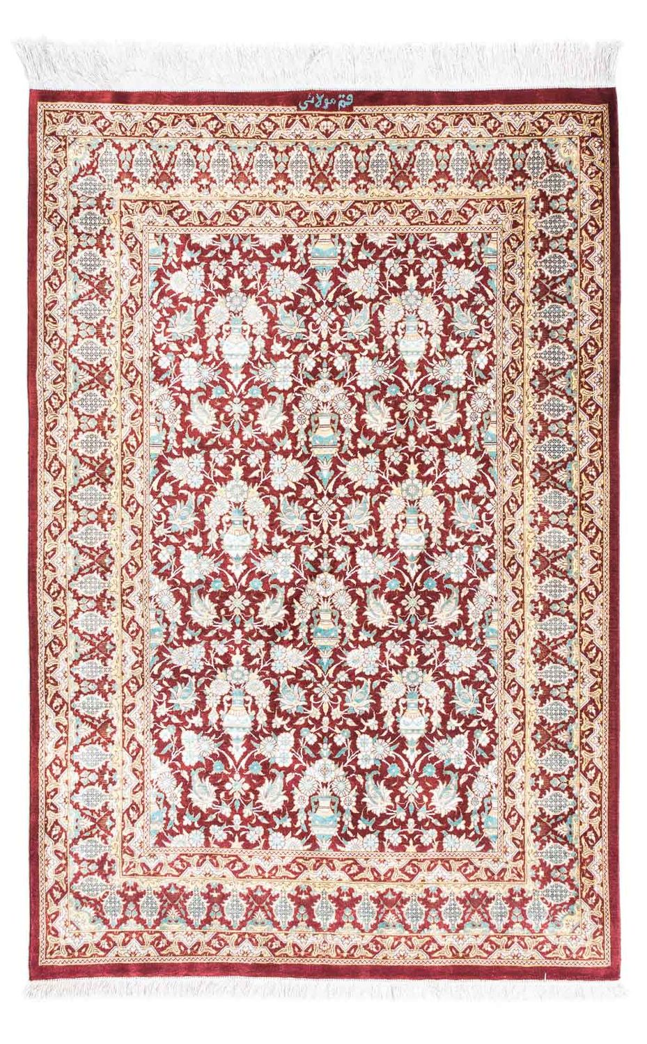 Persisk tæppe - Ghom - 119 x 76 cm - mørkerød