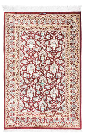 Persisk tæppe - Ghom - 119 x 76 cm - mørkerød