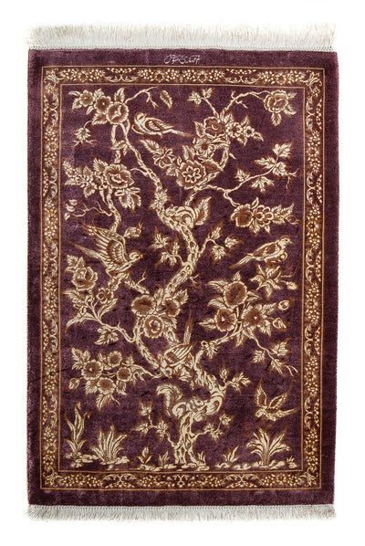 Qom Tæppe 59x87cm - Persisk tæppe