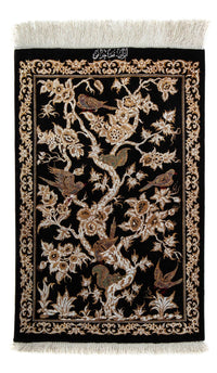 Persisk tæppe - Ghom - 87 x 57 cm - mørkeblå