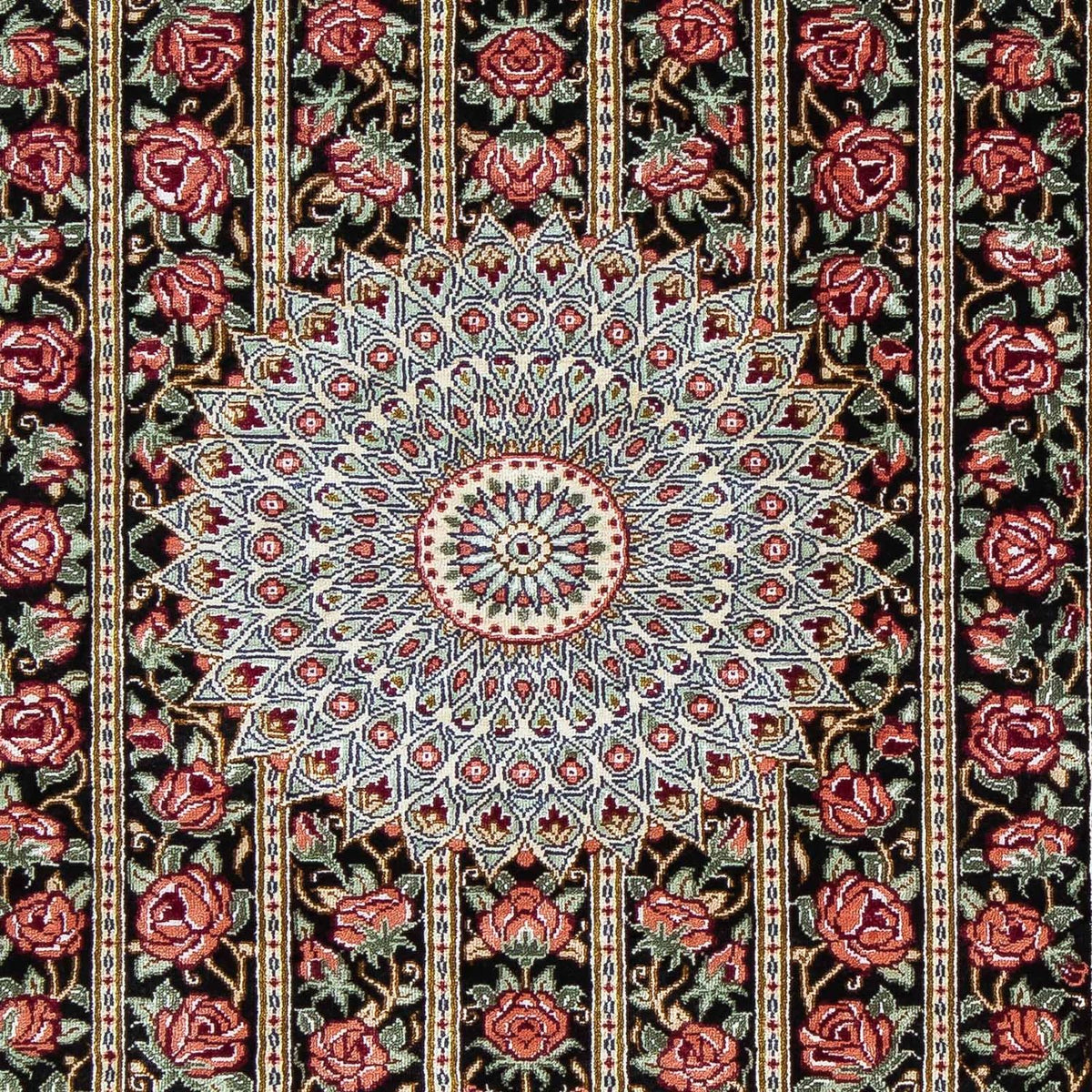 Persisk tæppe - Ghom - 78 x 57 cm - mørkeblå
