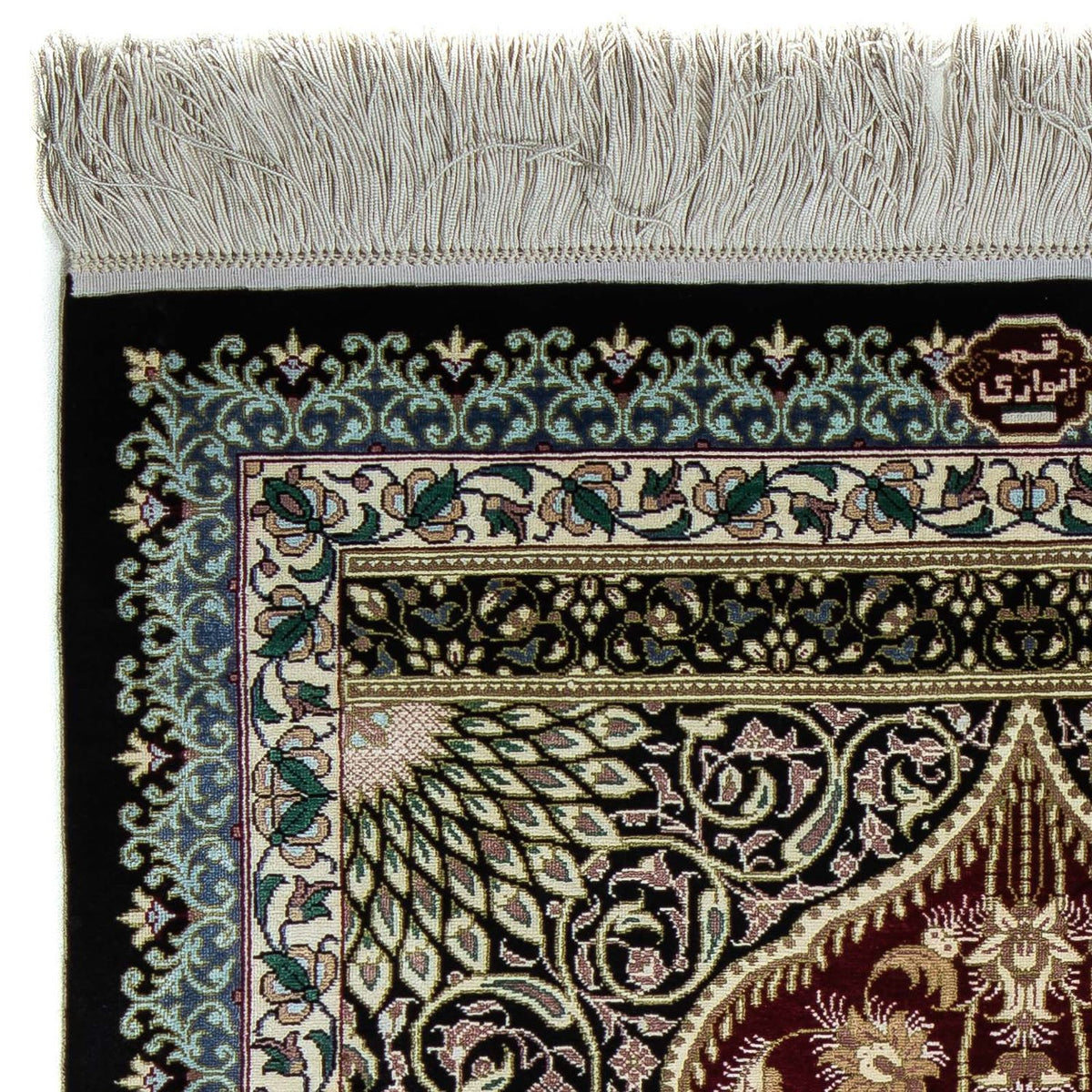 Persisk tæppe - Ghom - 94 x 58 cm - mørkeblå