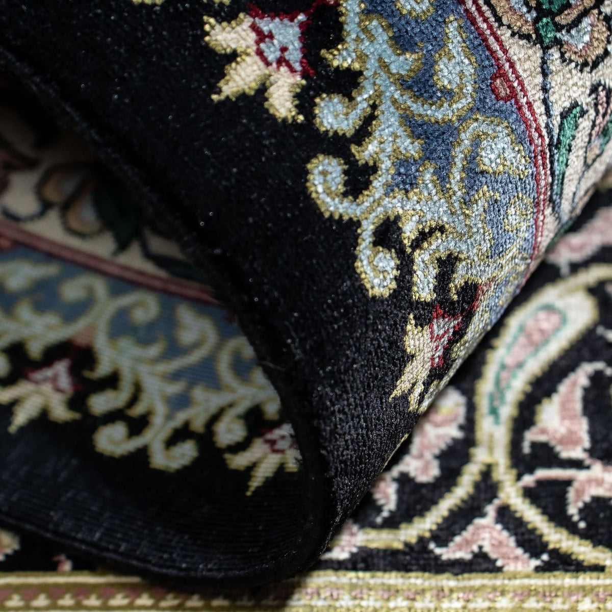 Persisk tæppe - Ghom - 94 x 58 cm - mørkeblå