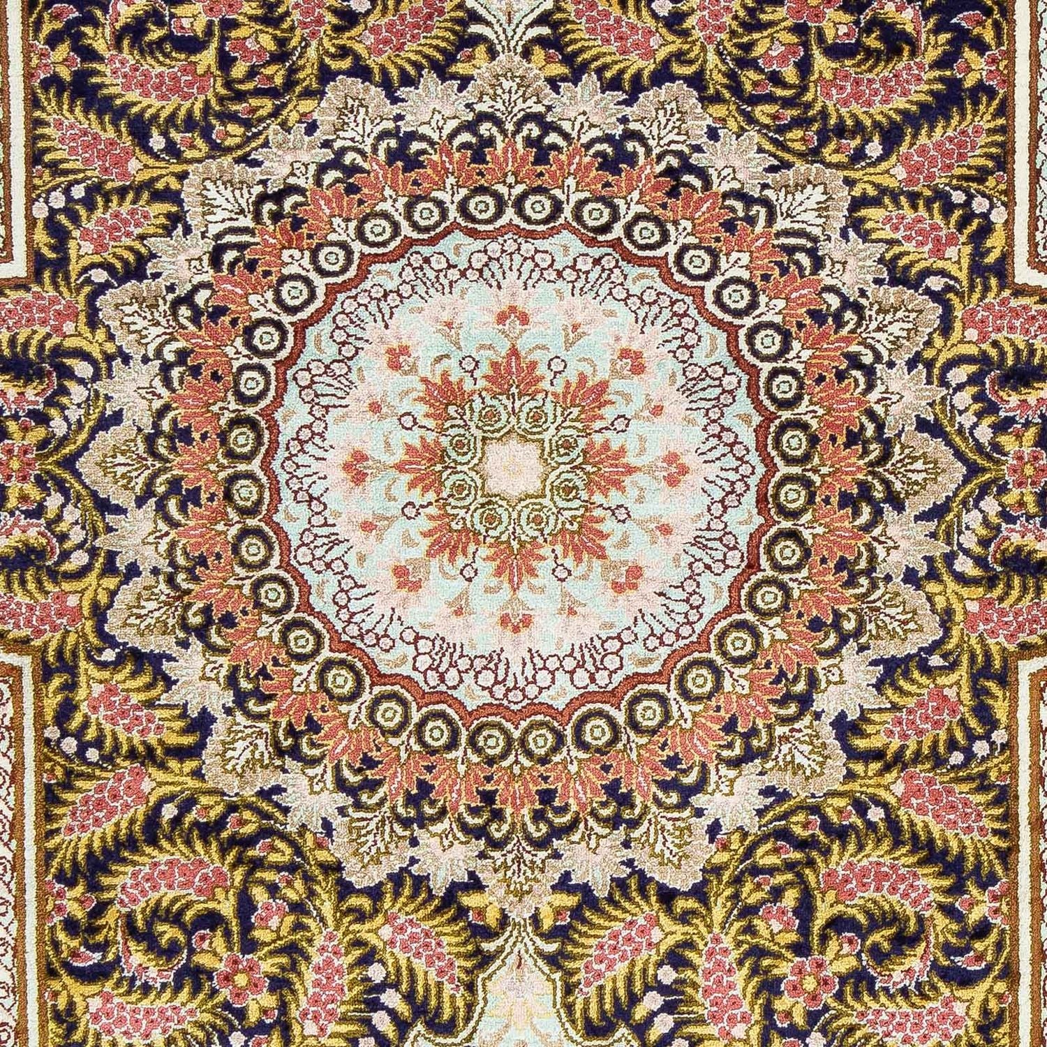 Persisk tæppe - Ghom - 93 x 59 cm - mørkeblå