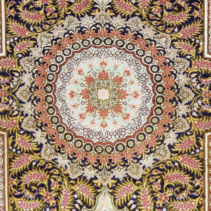 Persisk tæppe - Ghom - 93 x 59 cm - mørkeblå