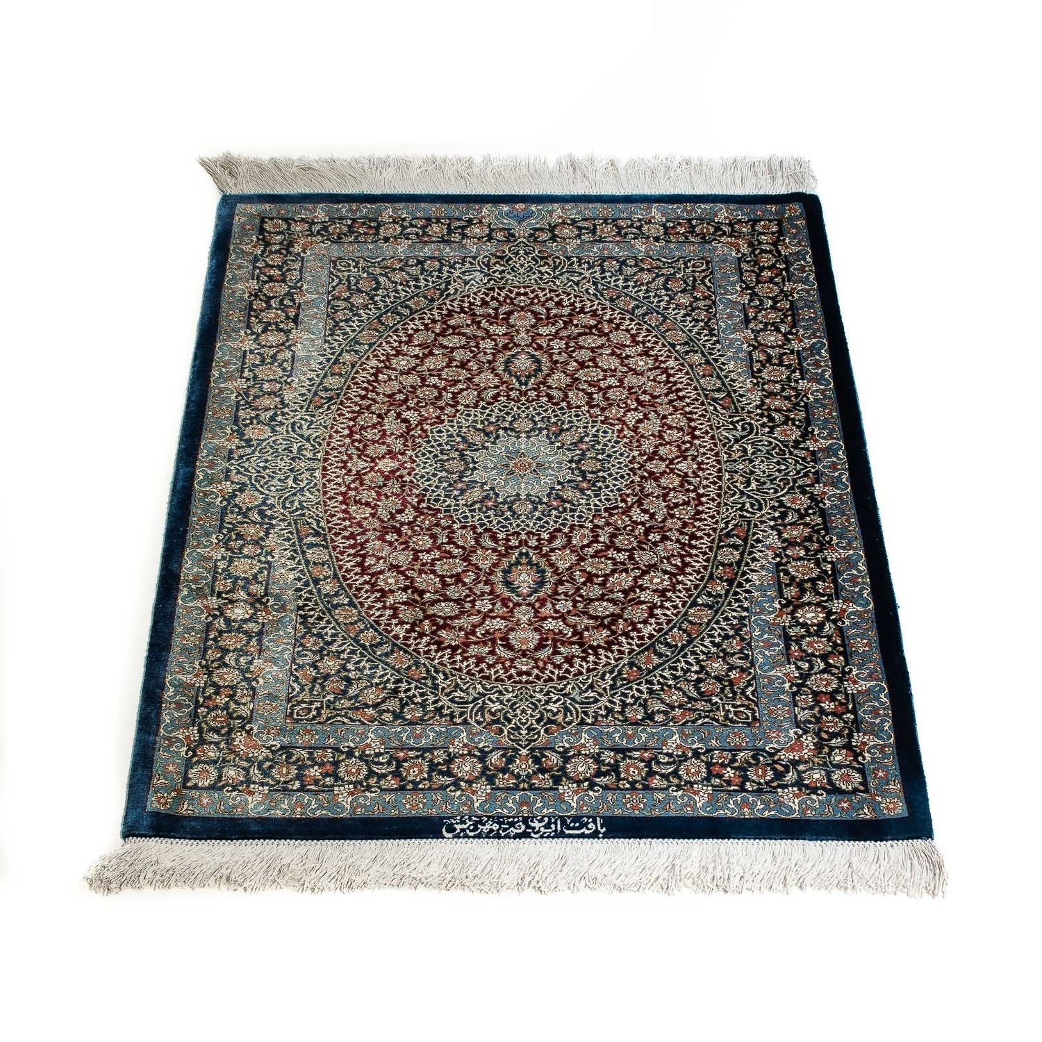 Persisk tæppe - Ghom - 89 x 59 cm - mørkeblå