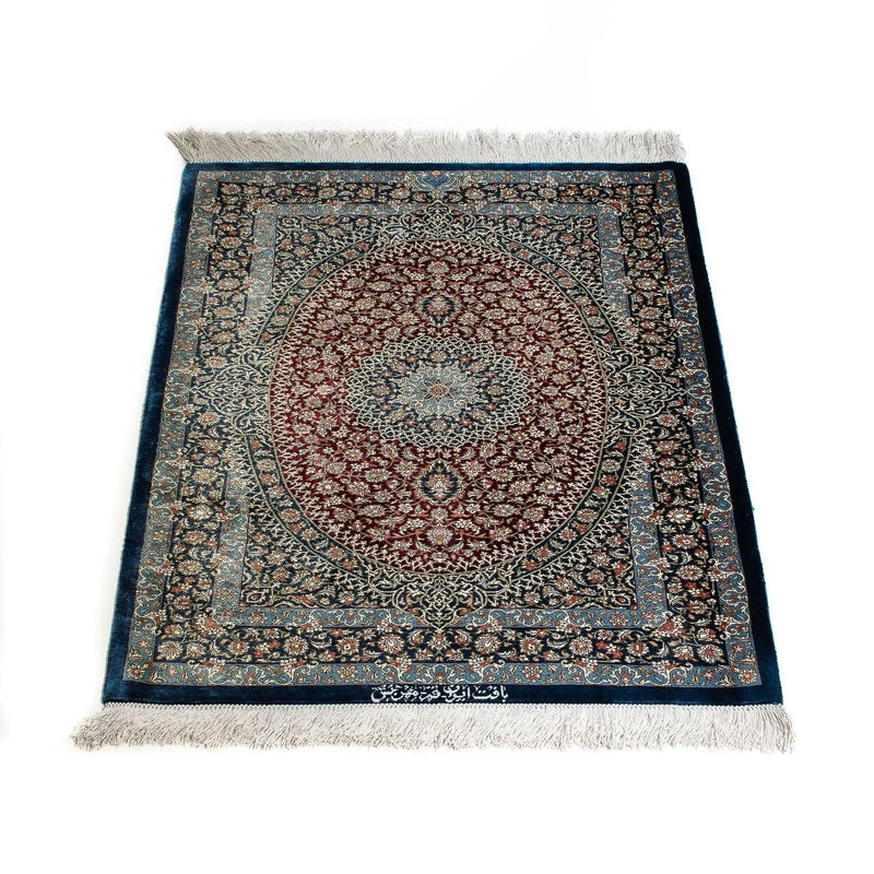 Persisk tæppe - Ghom - 89 x 59 cm - mørkeblå