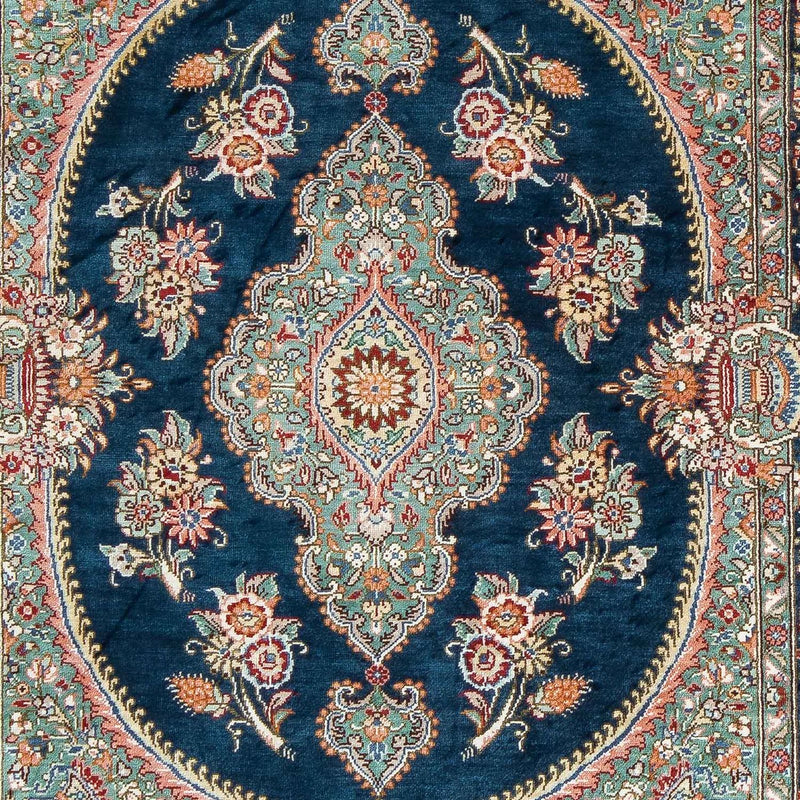 Persisk tæppe - Ghom - 91 x 62 cm - mørkeblå
