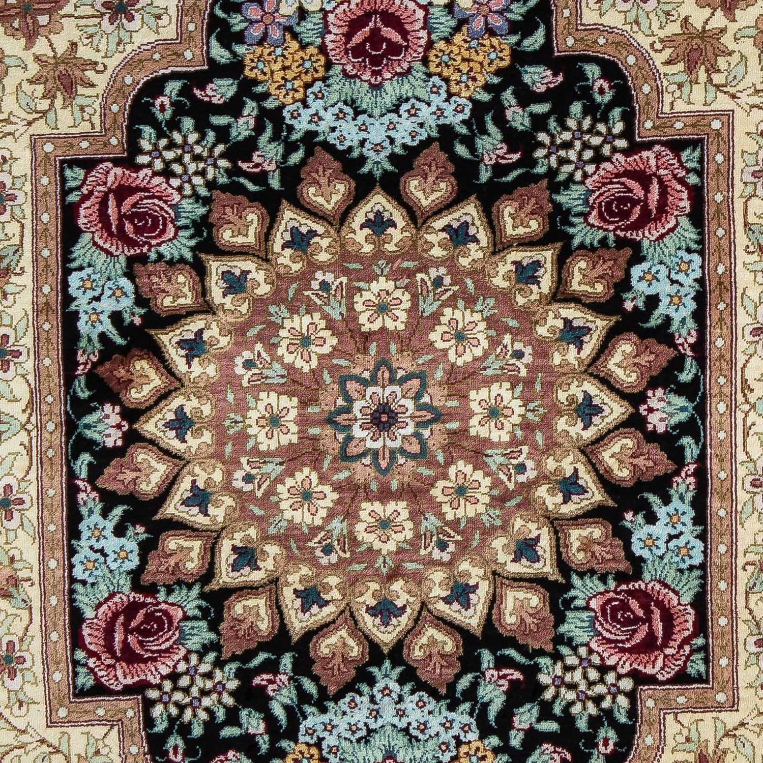 Persisk tæppe - Ghom - 89 x 59 cm - mørkeblå