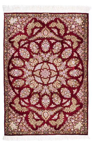 Persisk tæppe - Ghom - 122 x 85 cm - mørkerød