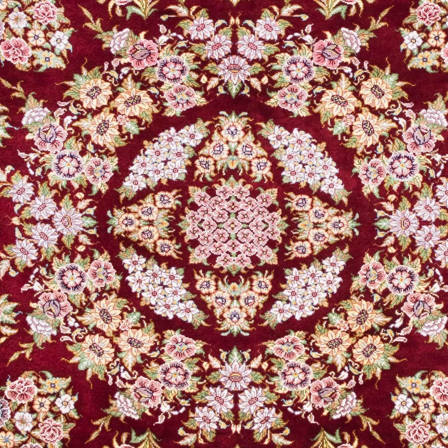 Persisk tæppe - Ghom - 122 x 85 cm - mørkerød