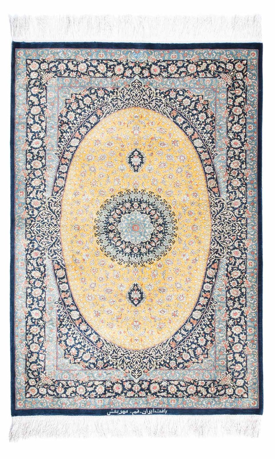 Persisk tæppe - Ghom - 118 x 78 cm - lyseblå