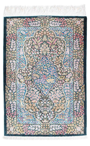 Persisk tæppe - Ghom - 119 x 81 cm - mørkeblå