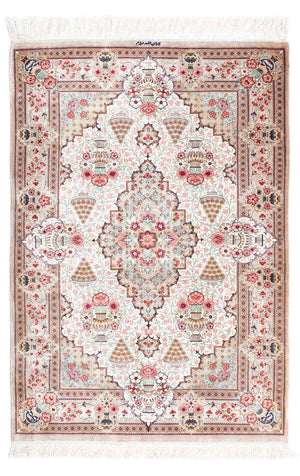 Persisk tæppe - Ghom - 125 x 84 cm - beige