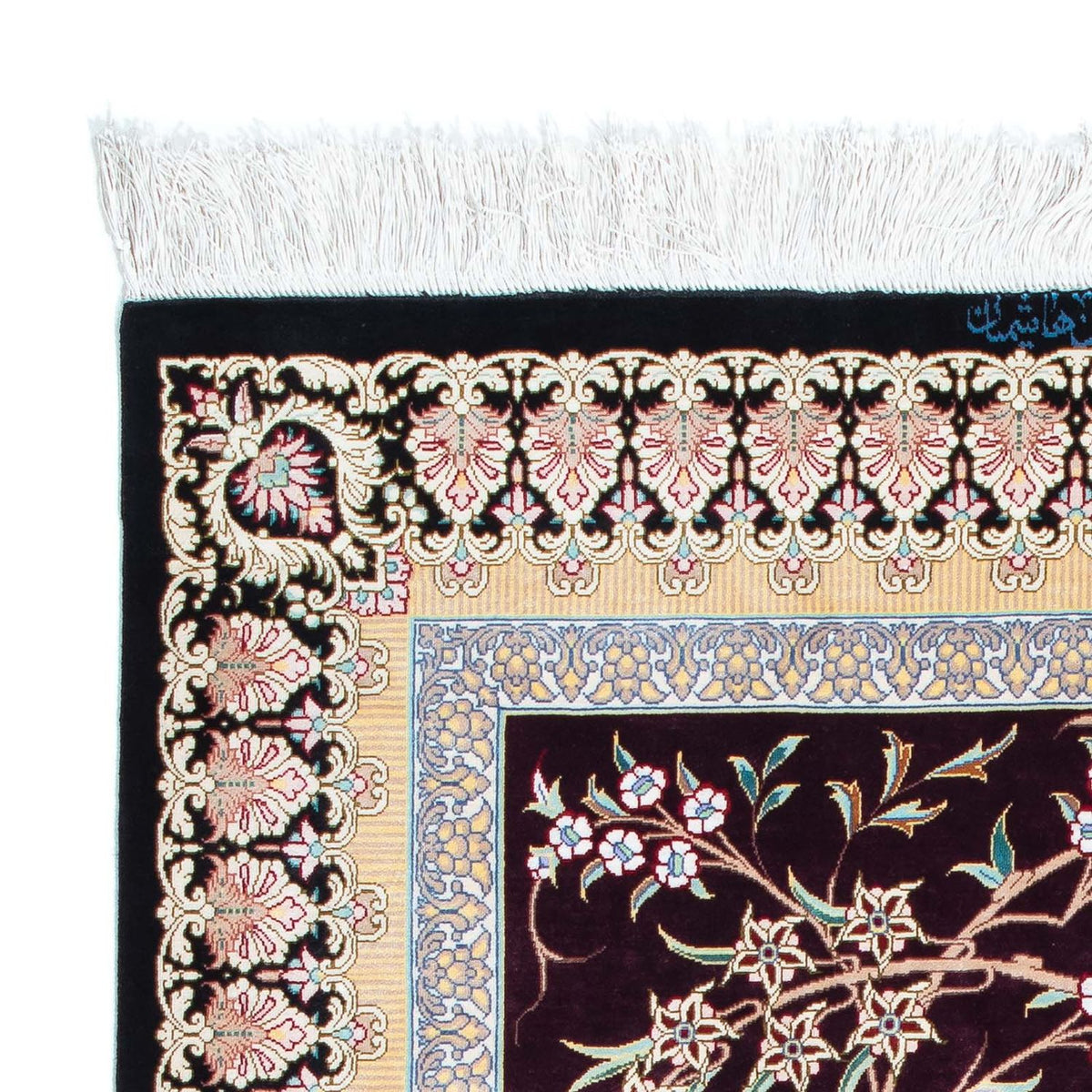 Persisk tæppe - Ghom - 123 x 79 cm - mørkerød