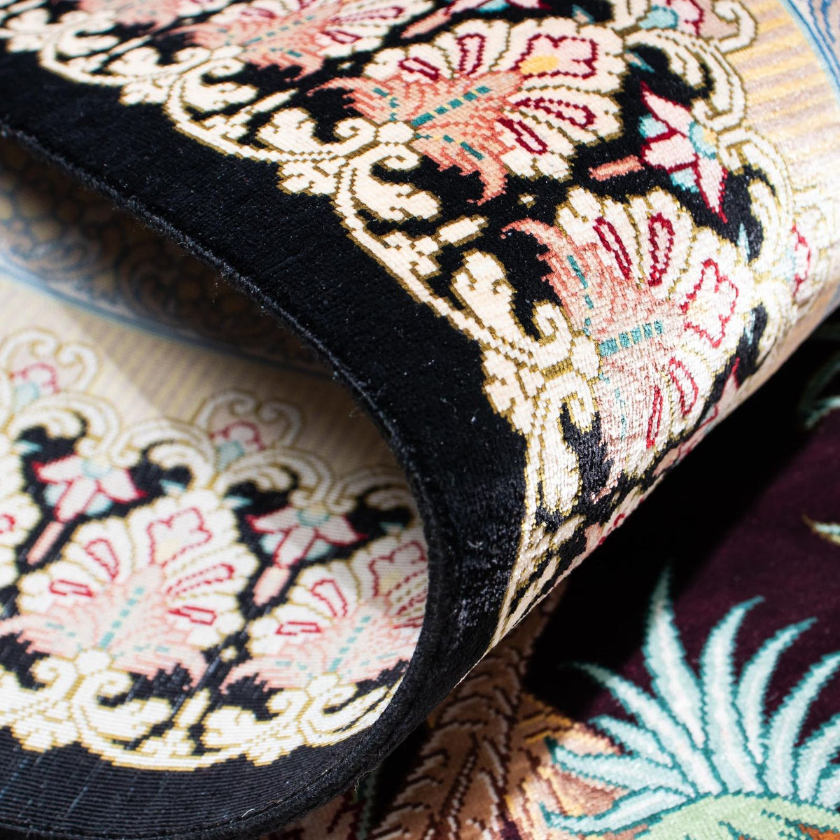 Persisk tæppe - Ghom - 123 x 79 cm - mørkerød