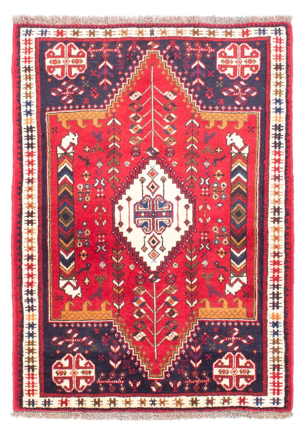 Persisk tæppe - Nomadisk - 153 x 105 cm - mørkerød