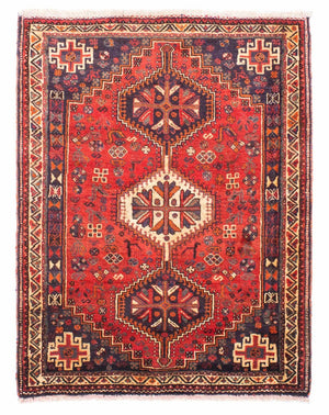 Persisk tæppe - Nomadisk - 157 x 122 cm - mørkerød