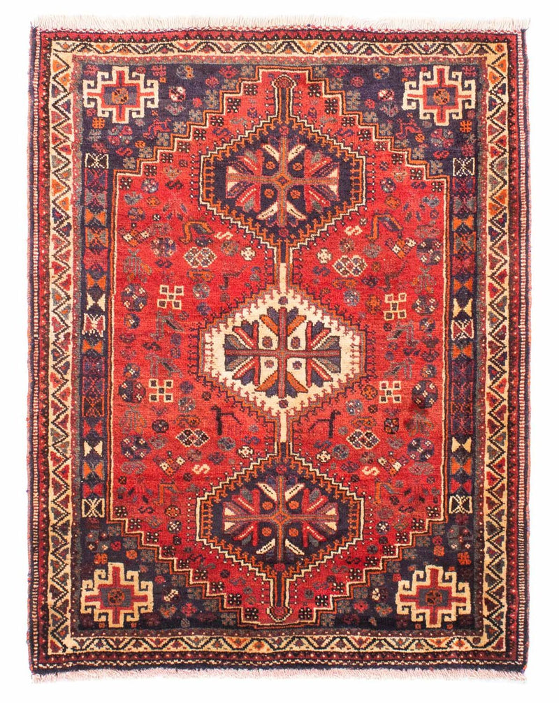 Persisk tæppe - Nomadisk - 157 x 122 cm - mørkerød