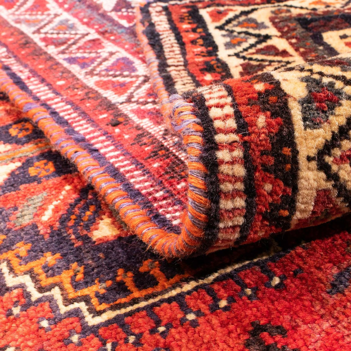 Persisk tæppe - Nomadisk - 157 x 122 cm - mørkerød