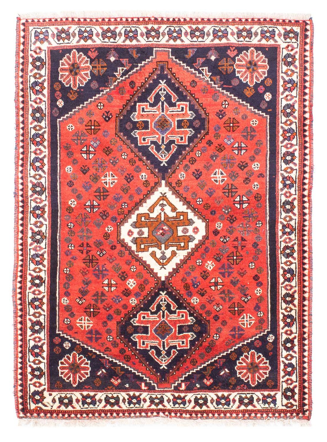 Persisk tæppe - Nomadisk - 159 x 121 cm - mørkerød