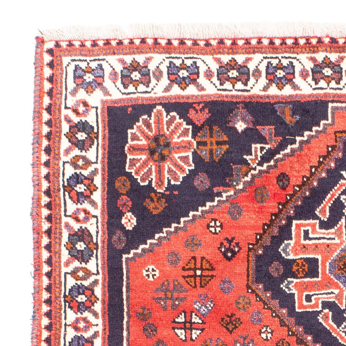 Persisk tæppe - Nomadisk - 159 x 121 cm - mørkerød