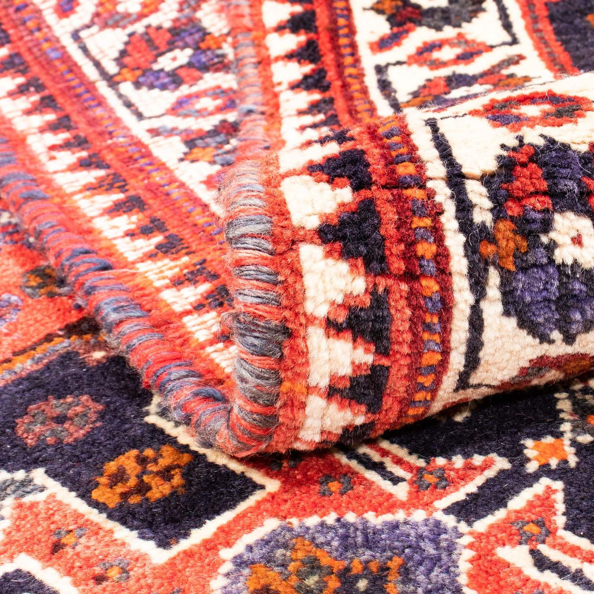 Persisk tæppe - Nomadisk - 159 x 121 cm - mørkerød