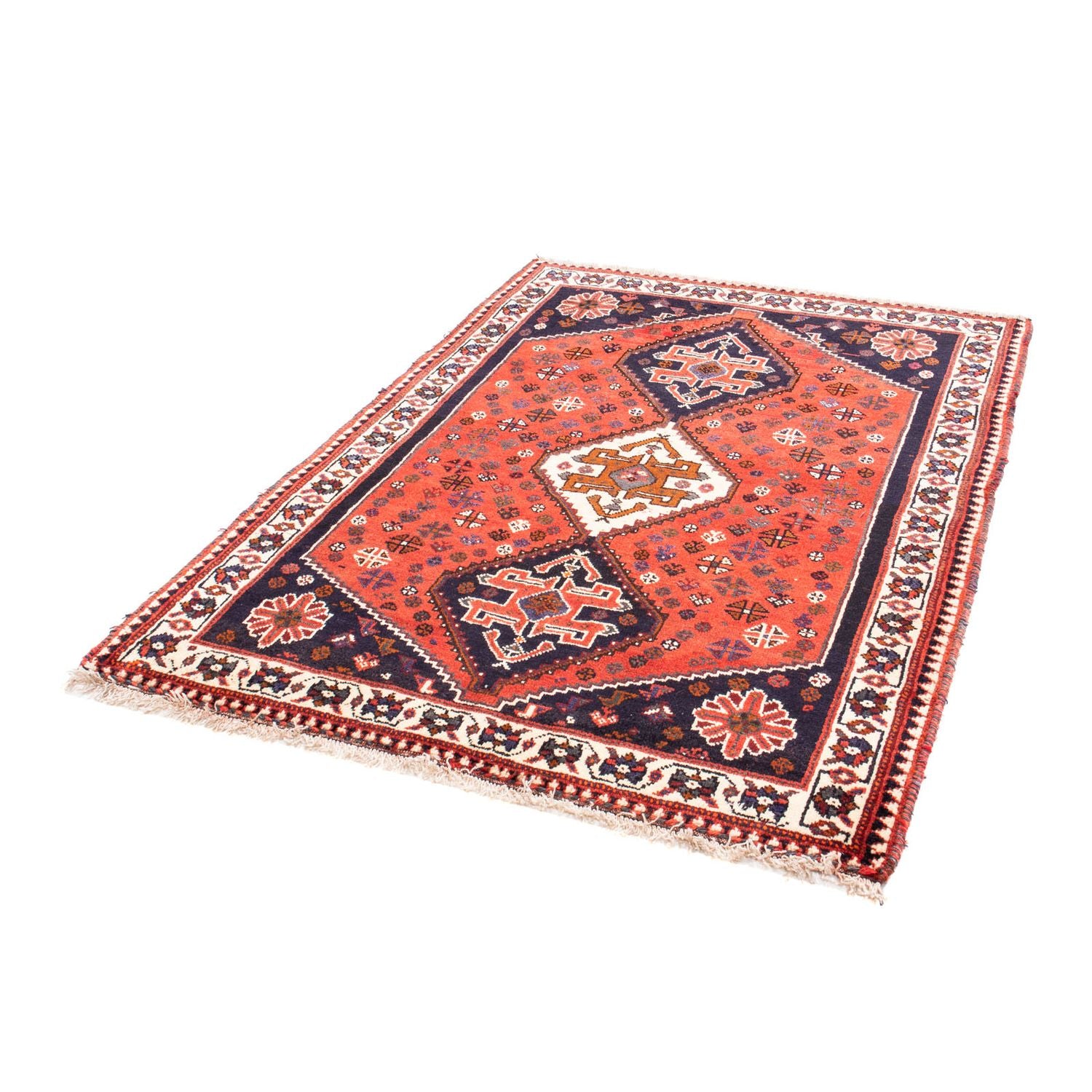 Persisk tæppe - Nomadisk - 159 x 121 cm - mørkerød