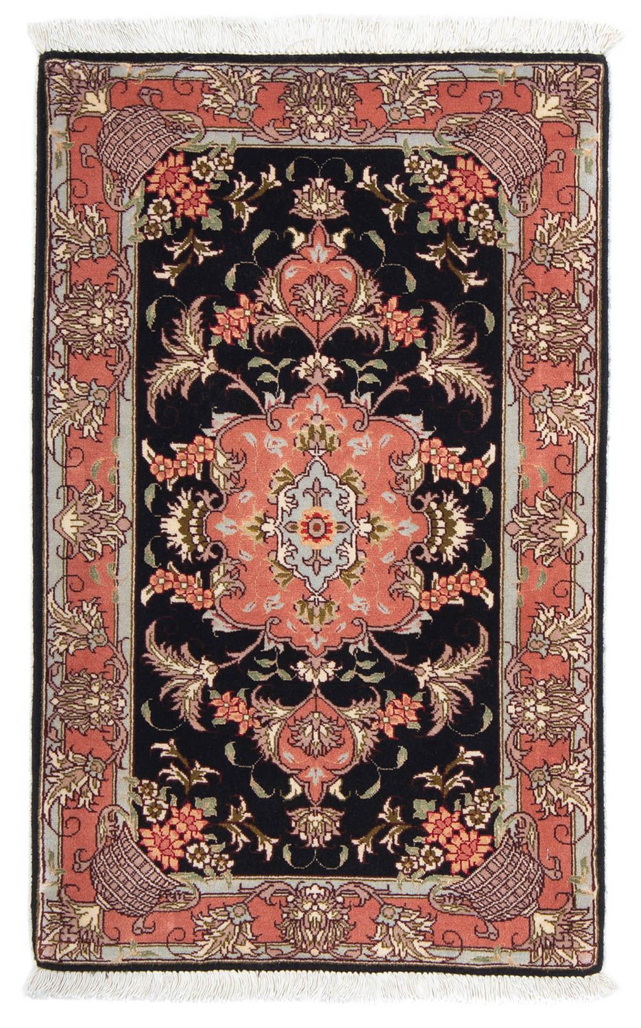 Persisk tæppe - Tabriz - Royal - 90 x 60 cm - mørkeblå