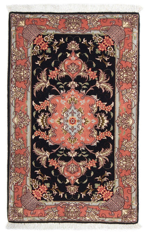 Persisk tæppe - Tabriz - Royal - 90 x 60 cm - mørkeblå