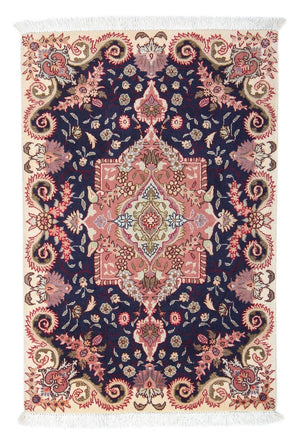 Persisk tæppe - Tabriz - Royal - 90 x 60 cm - mørkeblå