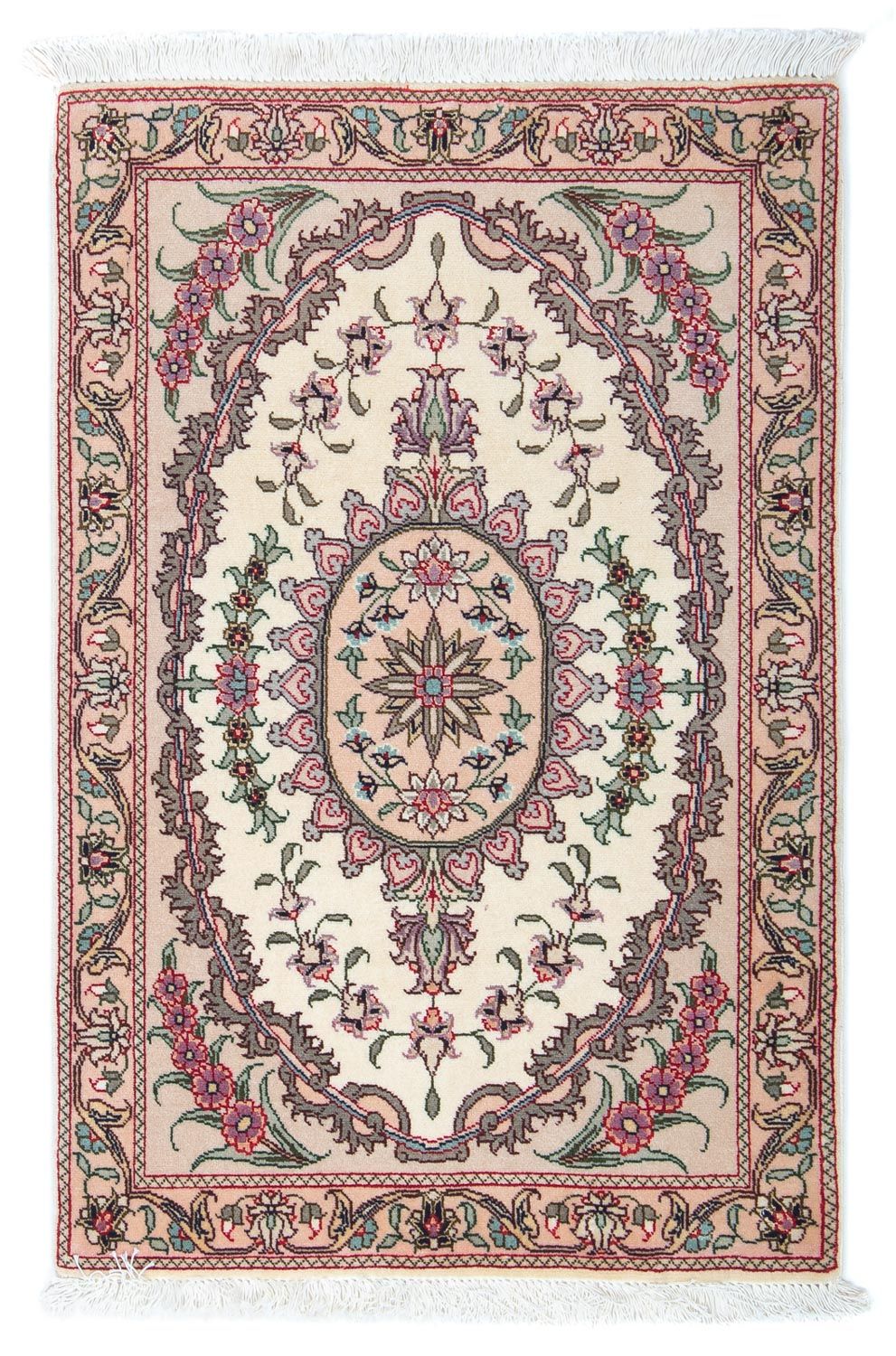 Persisk tæppe - Tabriz - Royal - 90 x 60 cm - beige