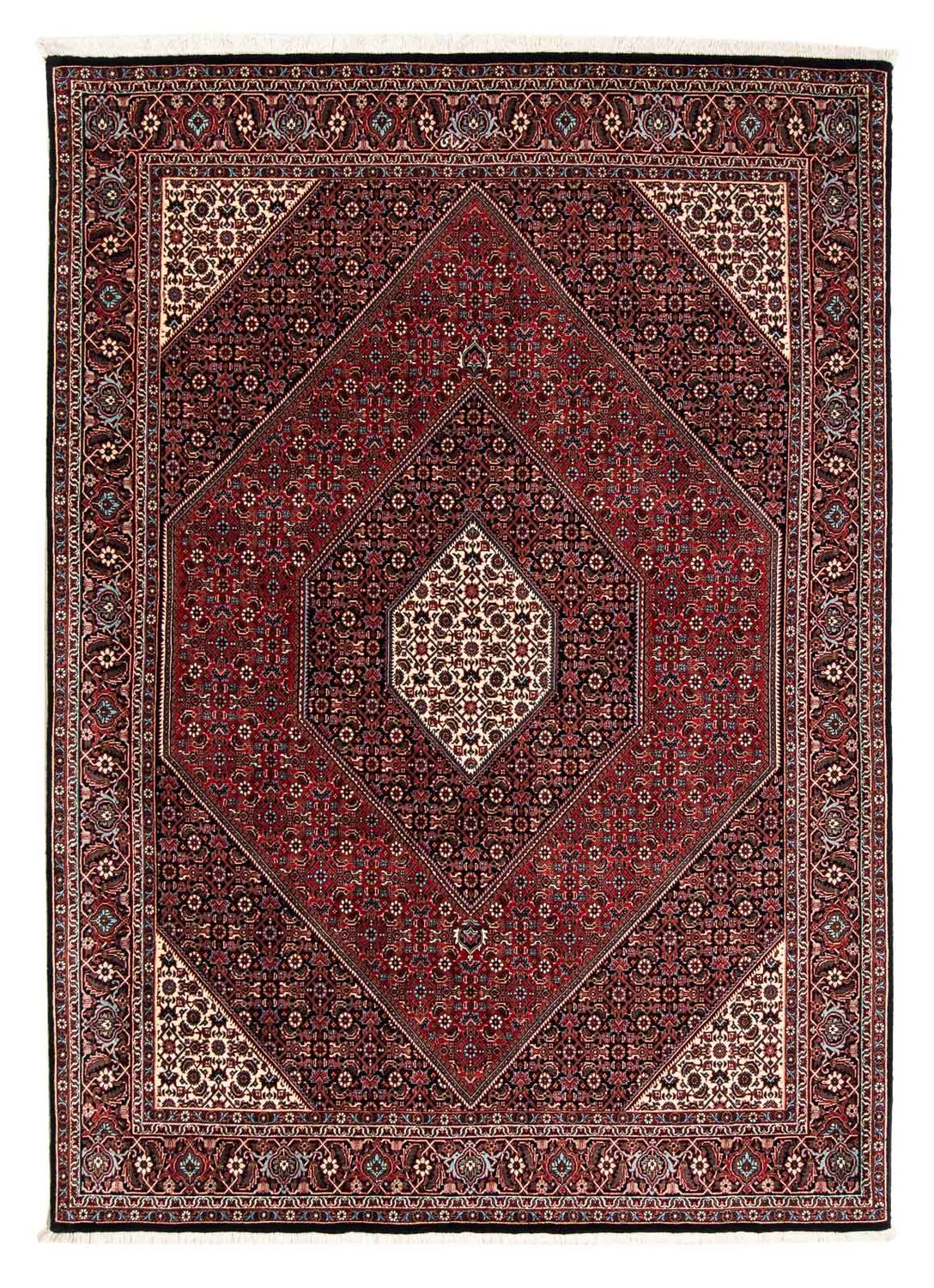 Persisk tæppe - Bijar - 241 x 170 cm - mørkerød