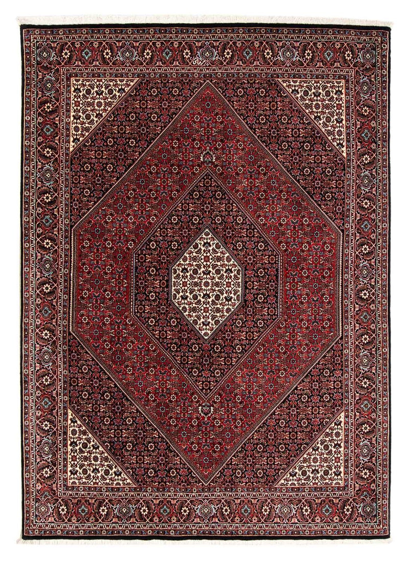 Persisk tæppe - Bijar - 241 x 170 cm - mørkerød