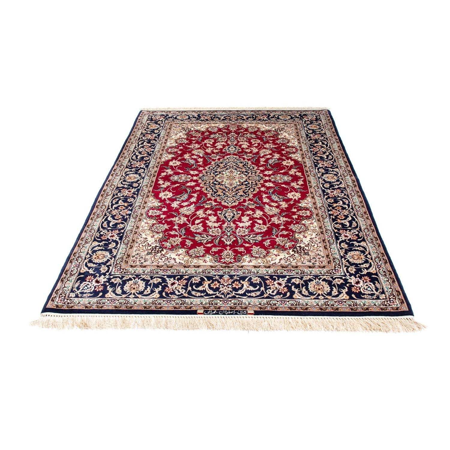 Silketæppe - Ghom Silk - Premium - 200 x 130 cm - rød