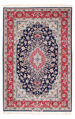 Persisk tæppe - Isfahan - Premium - 197 x 130 cm - mørkeblå