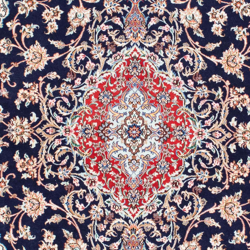 Persisk tæppe - Isfahan - Premium - 197 x 130 cm - mørkeblå