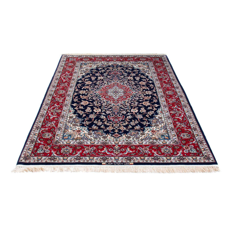 Persisk tæppe - Isfahan - Premium - 197 x 130 cm - mørkeblå