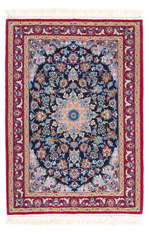 Persisk tæppe - Isfahan - Premium - 104 x 72 cm - mørkeblå