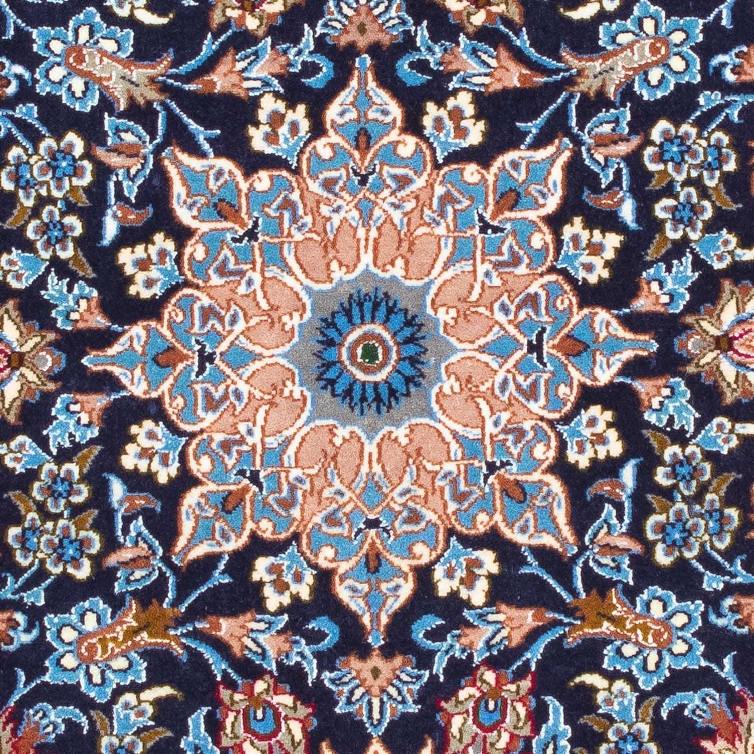 Persisk tæppe - Isfahan - Premium - 104 x 72 cm - mørkeblå