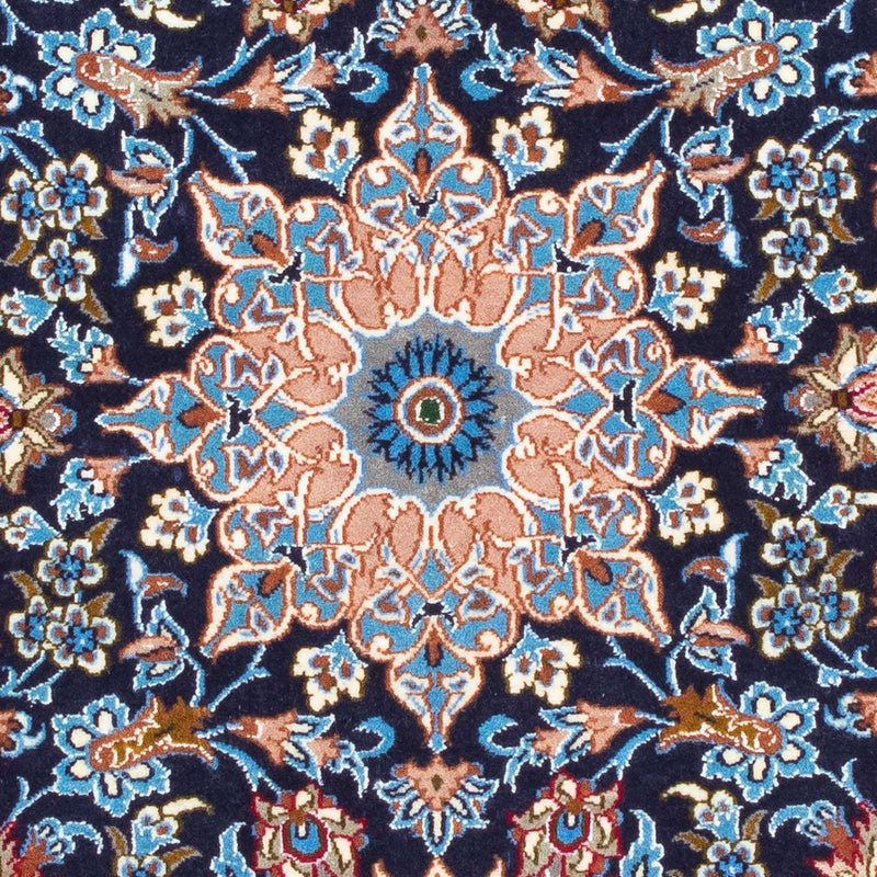Persisk tæppe - Isfahan - Premium - 104 x 72 cm - mørkeblå