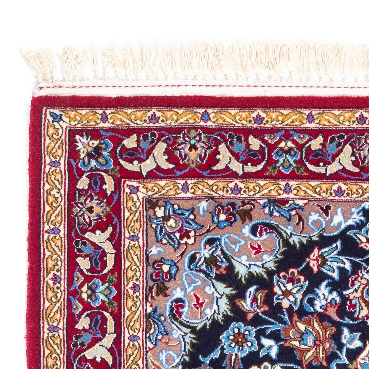 Persisk tæppe - Isfahan - Premium - 104 x 72 cm - mørkeblå