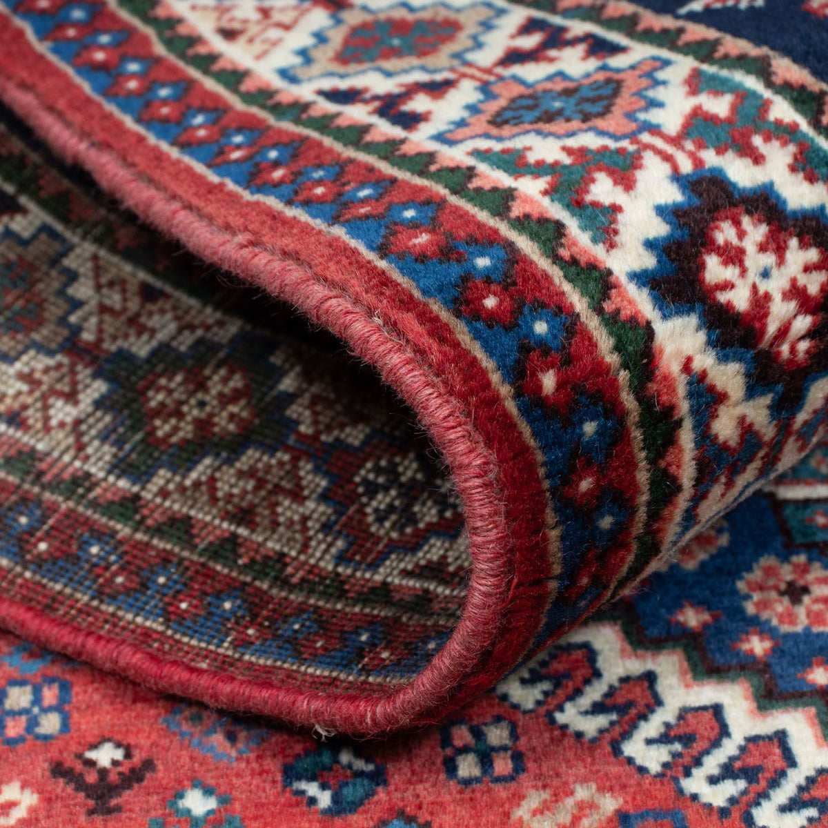 Persisk tæppe - Nomadisk - 147 x 102 cm - mørkerød