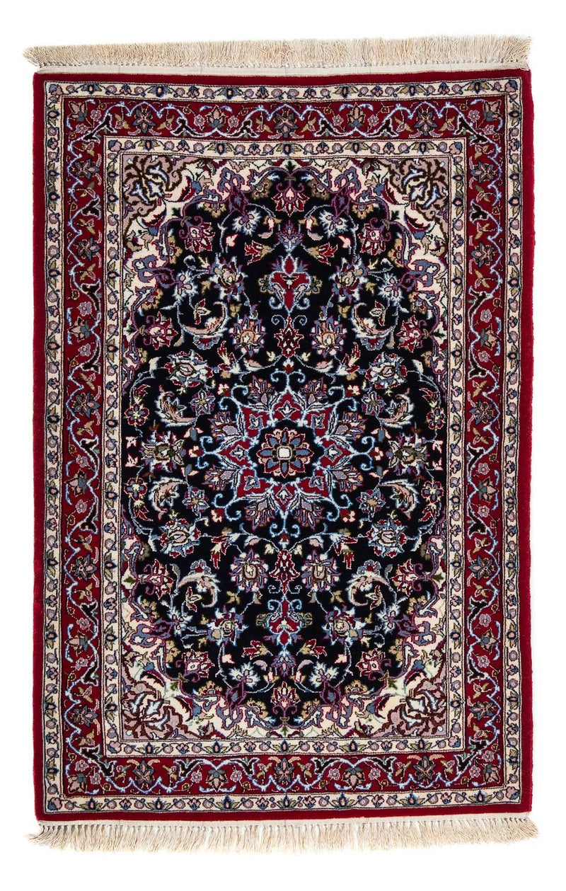 Persisk tæppe - Isfahan - Premium - 108 x 72 cm - mørkerød