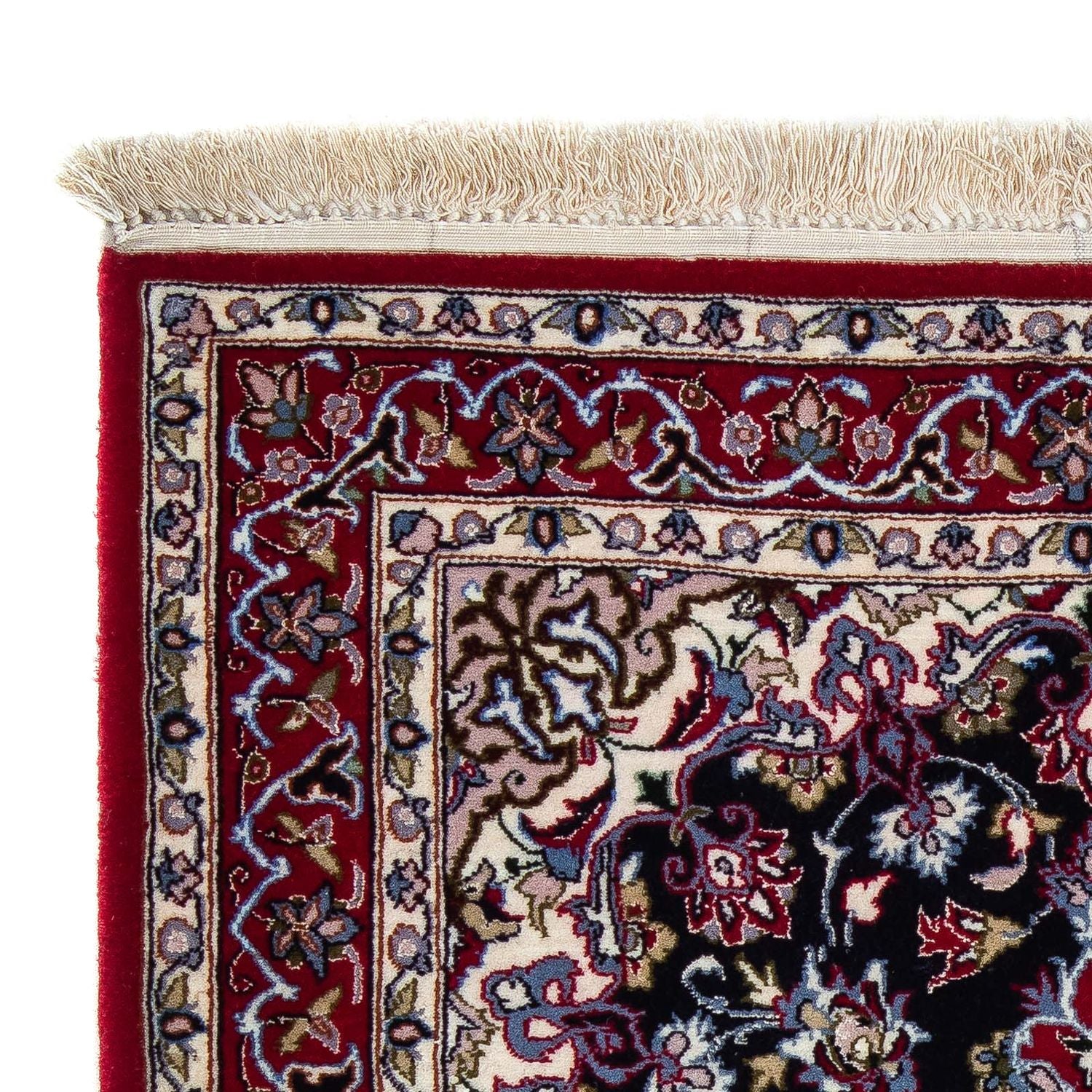 Persisk tæppe - Isfahan - Premium - 108 x 72 cm - mørkerød