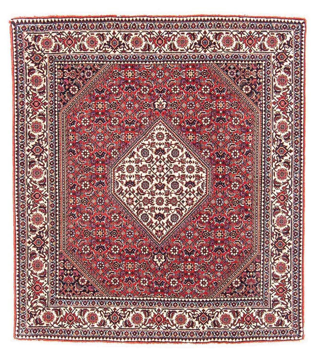 Persisk tæppe - Bijar firkantet  - 115 x 101 cm - rød